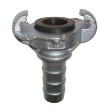 Hose coupling with holes for safety clips