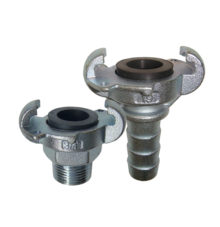 Claw couplings with holes for safety clips