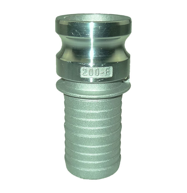 Male adapter with hose stem type E made of aluminum