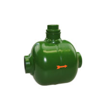 Lubricator for compressed air for horizontal installation