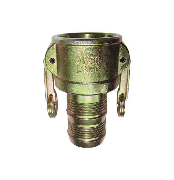 Coupler with hose stem, 2-handles, normal clamping
