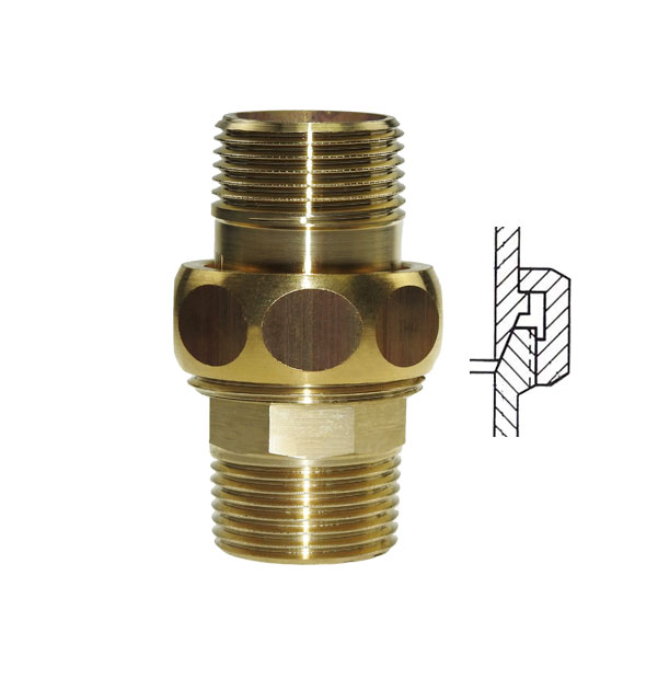 PURAFIT Union, conical sealing, M x M made of brass